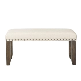 Picket House Dex Cream Smokey Walnut Nailhead Bench