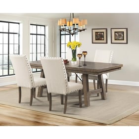 Picket House Dex Smokey Walnut 5pc Dining Set with Upholstered Side Chairs