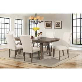 Picket House Dex Smokey Walnut 7pc Dining Set with Upholstered Side Chairs