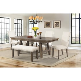 Picket House Dex Smokey Walnut 6pc Dining Set with Upholstered Side Chairs