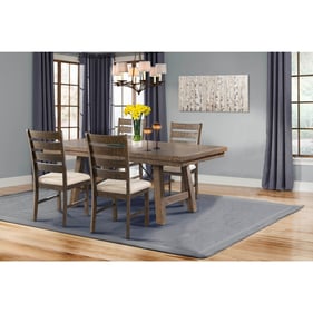 Picket House Dex Smokey Walnut 5pc Dining Set with Ladder Side Chairs