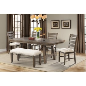 Picket House Dex Smokey Walnut 6pc Dining Set with Ladder Side Chairs