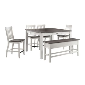 Picket House Jamison Gray White 6pc Counter Height Set