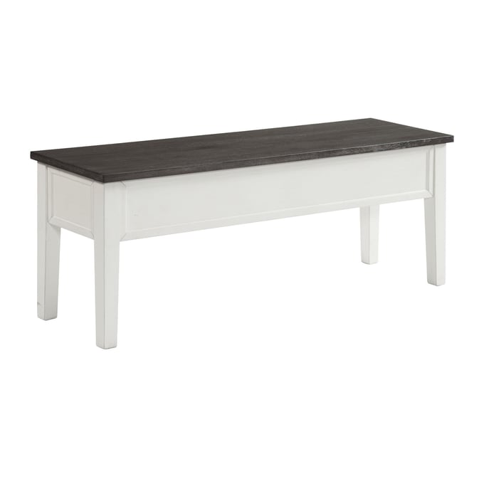 Picket House Jamison Gray White Storage Dining Bench PKT-DKY300SBN