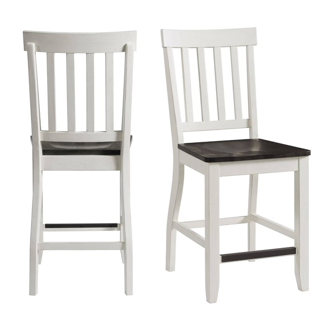 2 Picket House Jamison Gray White Two Tone Counter Height Side Chairs PKT-DKY350CSC