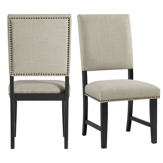 2 Picket House Mara Taupe Upholstered Side Chairs PKT-DMD100SC