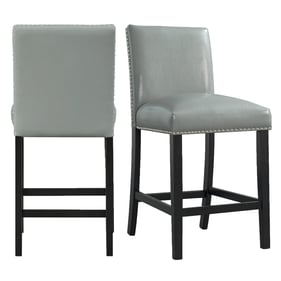 2 Picket House Pia Grey Faux Leather Counter Height Side Chairs