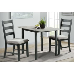 Picket House Tuttle Grey Black Drop Leaf 3pc Dining Room Set