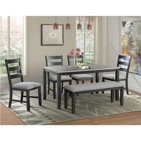 Picket House Kona Gray Black Wood 6pc Dining Room Set