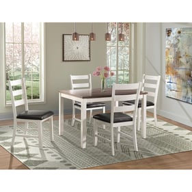 Picket House Kona Brown White Wood 5pc Dining Room Set