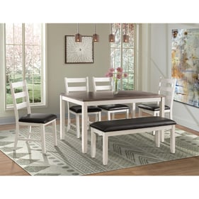 Picket House Kona Brown White Wood 6pc Dining Room Set