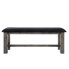 Picket House Grayson Grey Oak Pu Padded Seat Bench