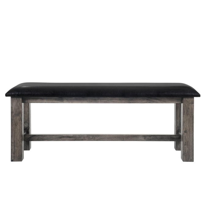 Picket House Grayson Grey Oak Pu Padded Seat Bench PKT-DNH100BN