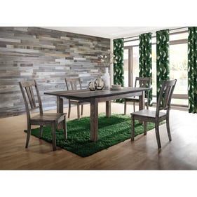 Picket House Grayson Grey Oak 5pc Dining Set with Wooden Seat Chair