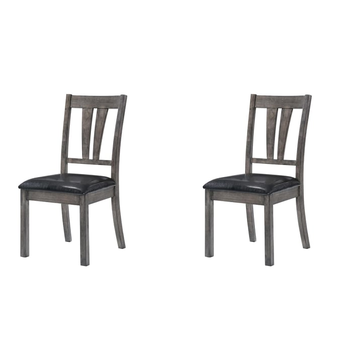 2 Picket House Grayson Fan Grey Oak Pu Chairs PKT-DNH100SCPVS