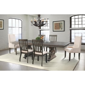 Picket House Stanford Smokey Walnut Cream Standard Height 7pc Dining Room S...