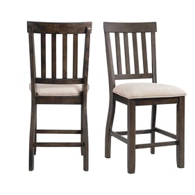 2 Picket House Stanford Smokey Walnut Counter Slat Back Side Chairs