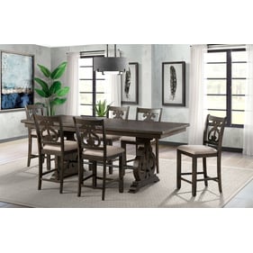 Picket House Stanford Smokey Walnut 7pc Counter Height Set with Swirl Back ...