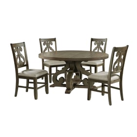 Picket House Stanford Taupe Grey Fabric 5pc Dining Room Set