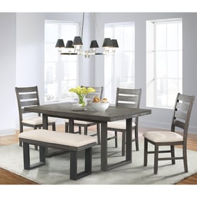 Picket House Sullivan Dark Ash Wood 6pc Dining Room Set