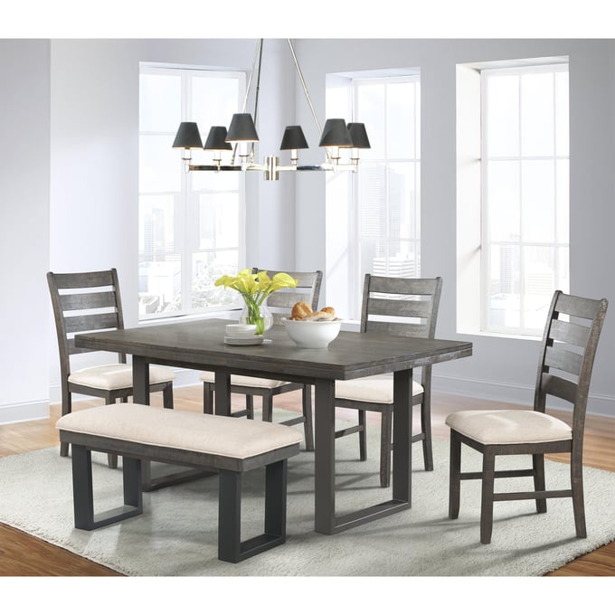 Picket House Sullivan Dark Ash Wood 6pc Dining Room Set PKT-DSW100SB6PC