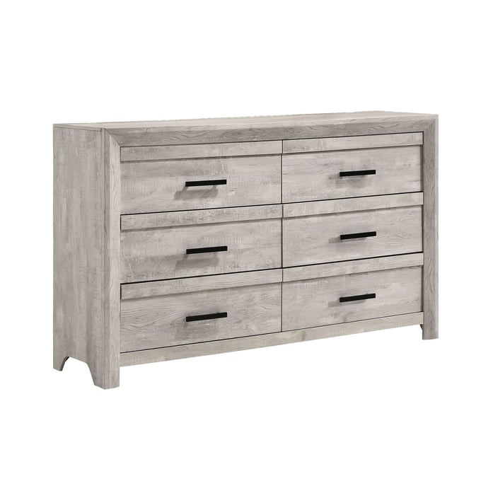 Picket House Keely White Wood 6 Drawers Dresser PKT-EL700DR