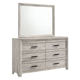 Picket House Keely White Wood Dresser and Mirror