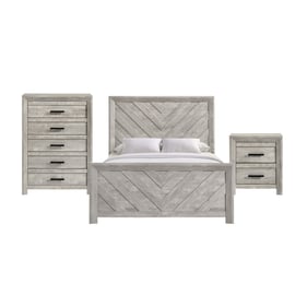 Picket House Keely White 3pc Bedroom Set with Queen Panel Bed