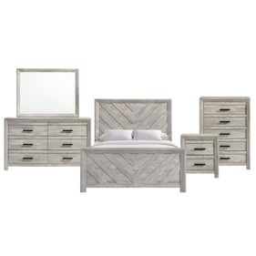 Picket House Keely White 5pc Bedroom Set with Queen Panel Bed