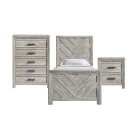 Picket House Keely White 3pc Kids Bedroom Set with Twin Panel Bed