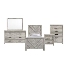 Picket House Keely White 5pc Kids Bedroom Set with Twin Panel Bed