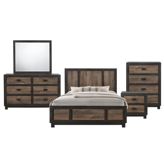 Picket House Harrison Walnut 5pc Bedroom Set with King Panel Bed PKT-HG100KB5PC