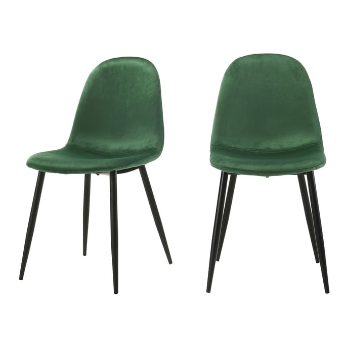 2 Picket House Isla Emerald Velvet Side Chairs PKT-D-8870-SCEME