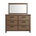 Picket House Furnishings Jaxon 6-Drawer Dresser with Mirror in Grey