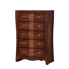 Picket House Jansen Medium Espresso Wood 5 Drawers Chest