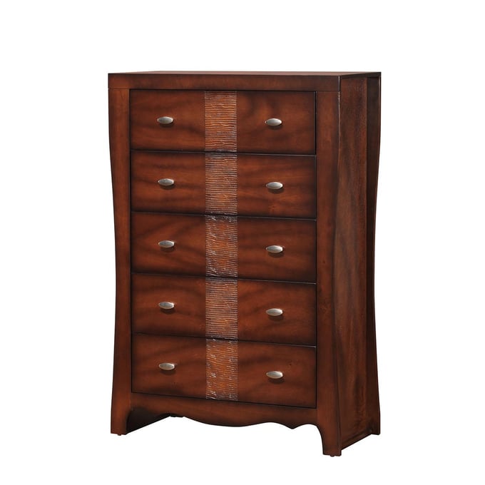 Picket House Jansen Medium Espresso Wood 5 Drawers Chest PKT-JN100CH