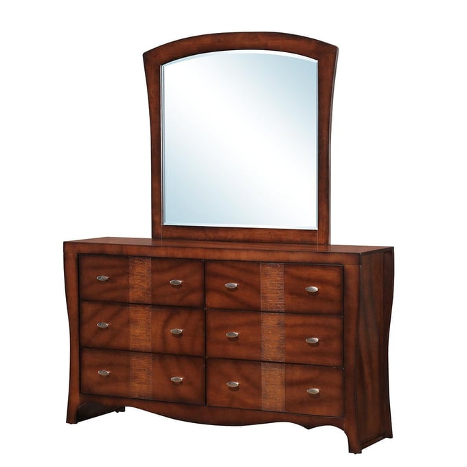 Picket House Jansen Medium Espresso Wood Dresser and Mirror PKT-JN100DRMR