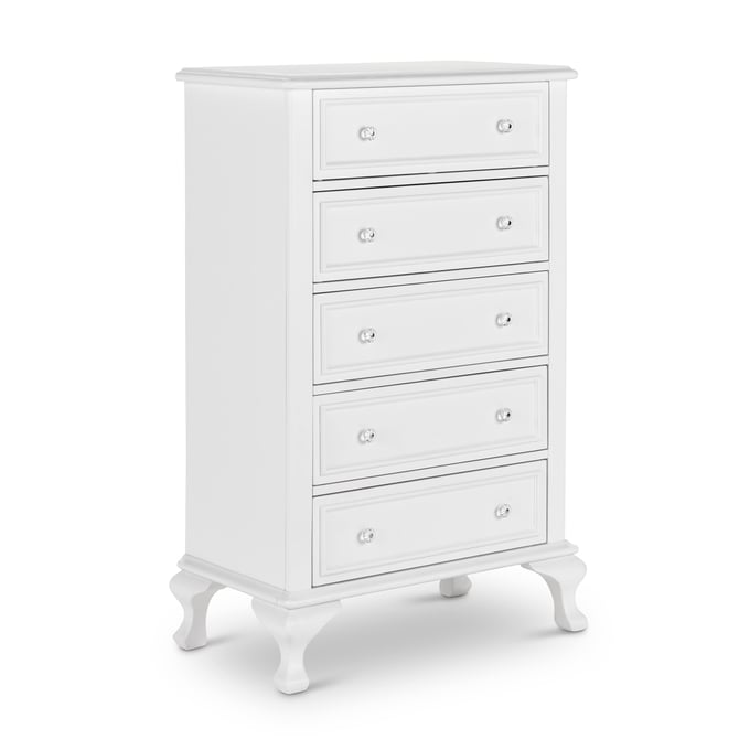 Picket House Jenna White Wood 5 Drawers Chest PKT-JS700CH