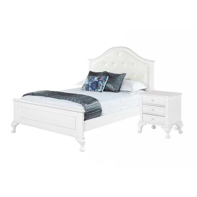 Picket House Jenna White 2pc Kids Bedroom Set with Full Panel Bed PKT-JS700-BR-S2