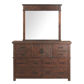 Picket House Dex Walnut Solid Wood Dresser and Mirror