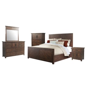 Picket House Dex Walnut Wood 5pc Bedroom Sets with King Drawer Bed