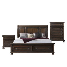 Picket House Kingsley Walnut 3pc Bedroom Set with Storage King Bed