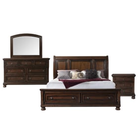 Picket House Kingsley Walnut 4pc Bedroom Set with Storage King Bed