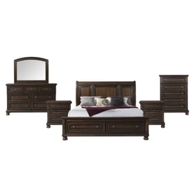 Picket House Kingsley Walnut 6pc Bedroom Set with Storage King Bed