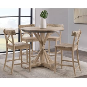 Picket House Keaton Beach Round 5pc Counter Height Set