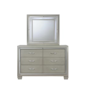 Picket House Glamour Youth Champagne Dresser and Mirror with Led Light Set