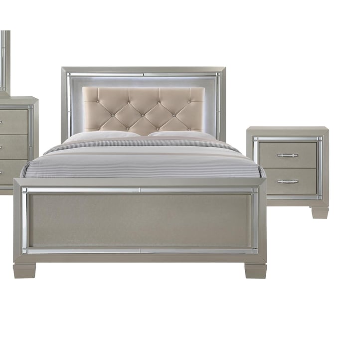 Picket House Glamour Youth Champagne 2pc Bedroom Set with Full Platform Bed PKT-LT111-BR-S2