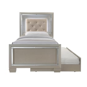 Picket House Glamour Youth Champagne Twin Trundle Platform Bed