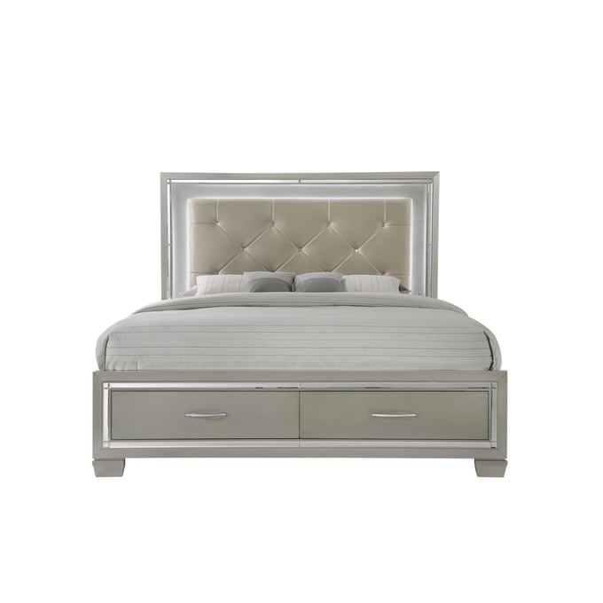 Picket House Glamour Champagne Storage Queen Platform Bed PKT-LT150QB