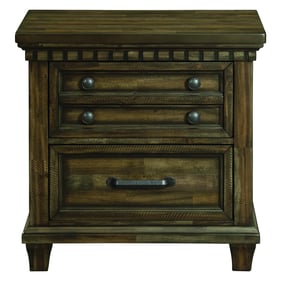 Picket House Johnny Smokey Walnut 2 Drawers Night Stand With USB